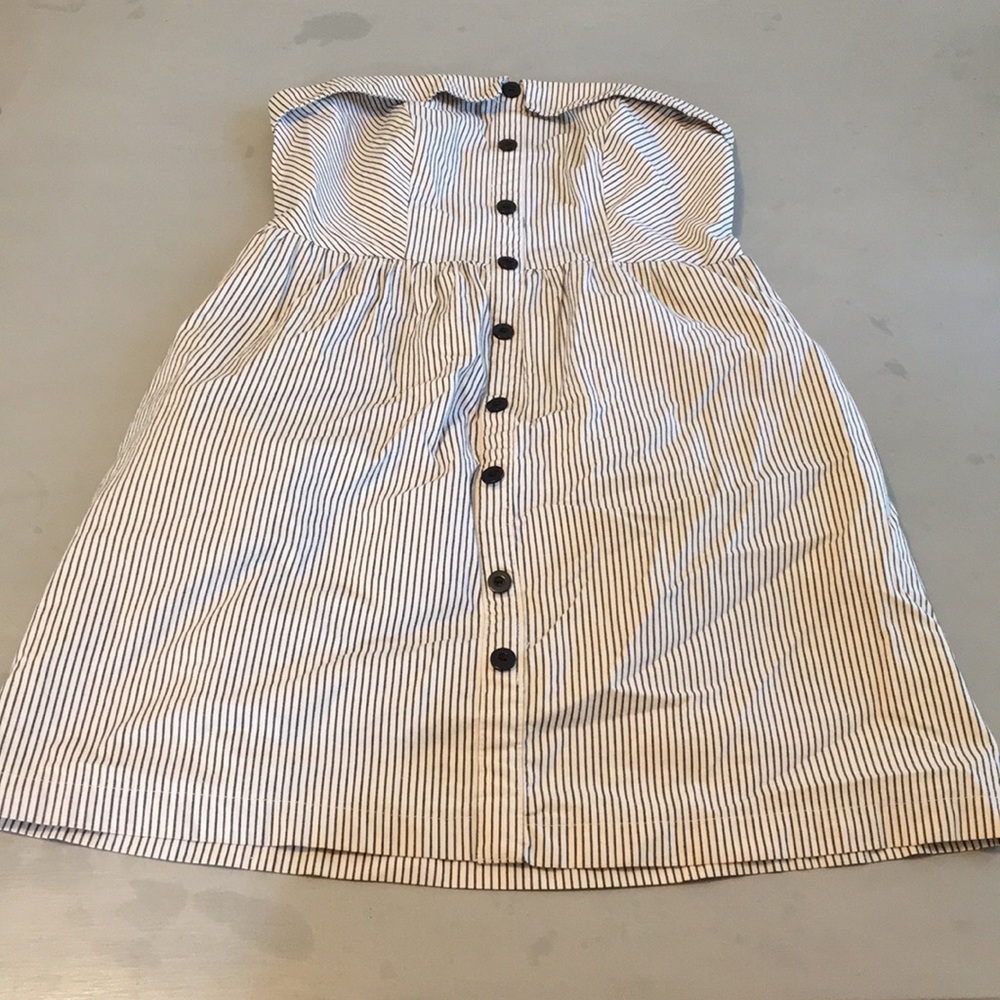 Cream pinstripe dress